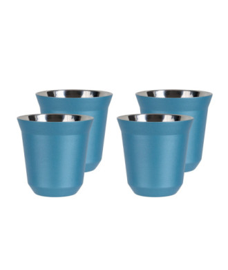 Zestaw 4 błękitnych kubków 80 ml Zestaw 4 błękitnych kubków 80 ml