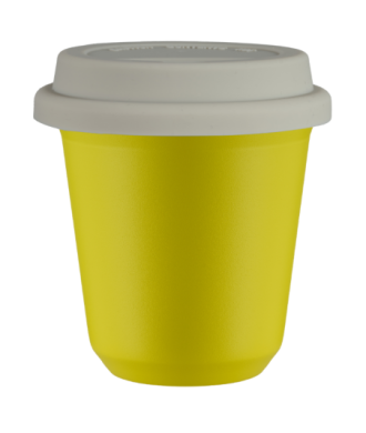 Kubek 80 ml ŻÓŁTY, z białą pokrywką Kubek 80 ml ŻÓŁTY, z białą pokrywką