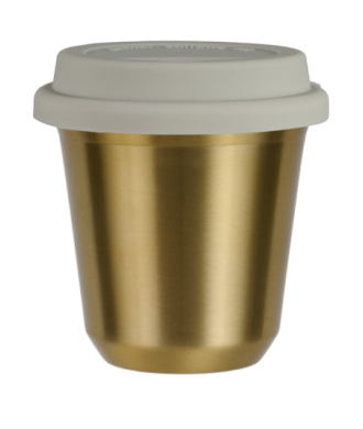 Kubek 150 ml ZŁOTY, z białą pokrywką Kubek 150 ml ZŁOTY, z białą pokrywką