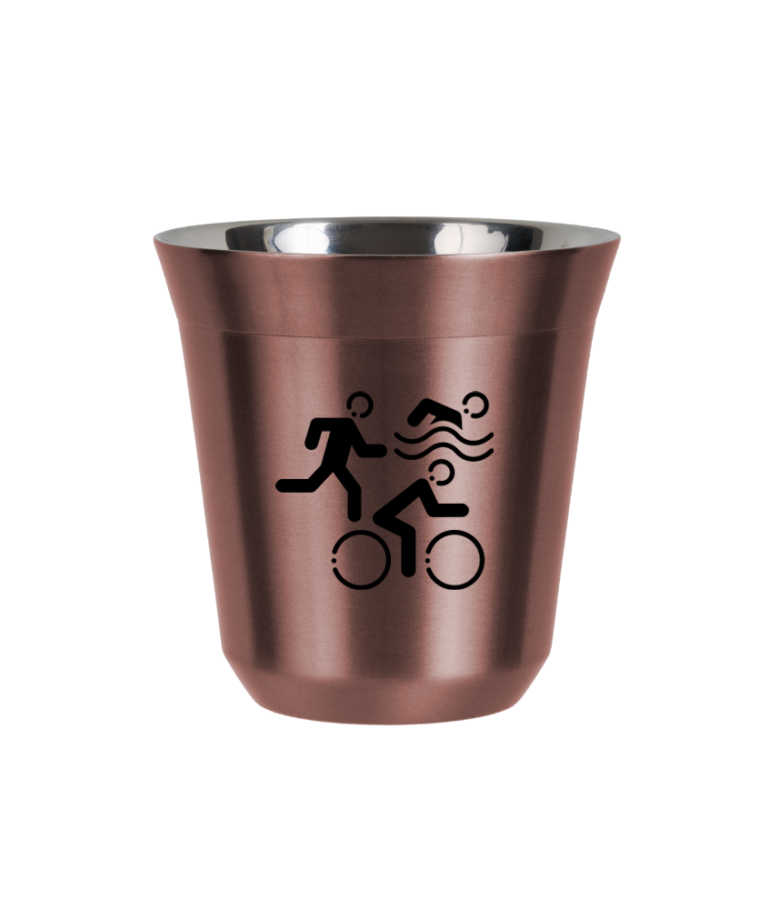 Kubek 80 ml RÓŻOWE ZŁOTO "Sporty (czarny)"