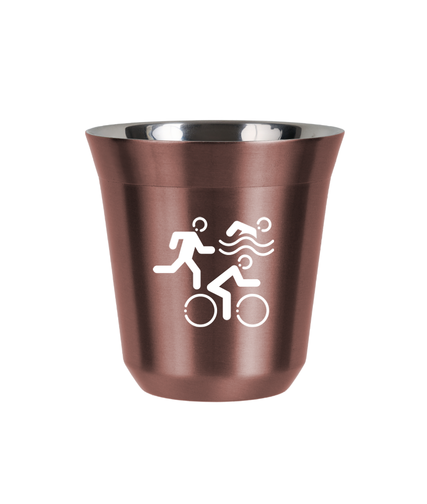 Kubek 80 ml RÓŻOWE ZŁOTO "Sporty (biały)"