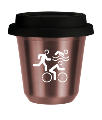 Kubek 80 ml RÓŻOWE ZŁOTO "Sporty (biały)", z czarną pokrywką Kubek 80 ml RÓŻOWE ZŁOTO "Sporty (biały)", z czarną pokrywką