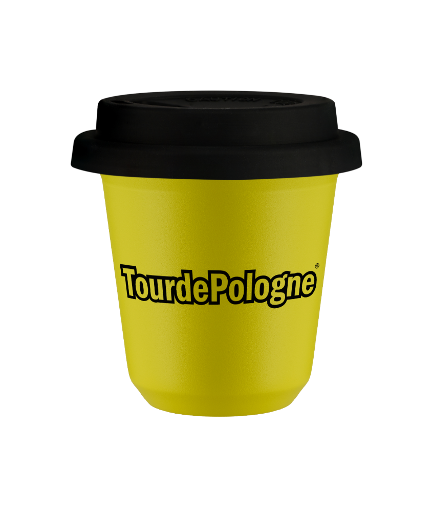 Kubek 80 ml TourDePologne , z czarną pokrywką