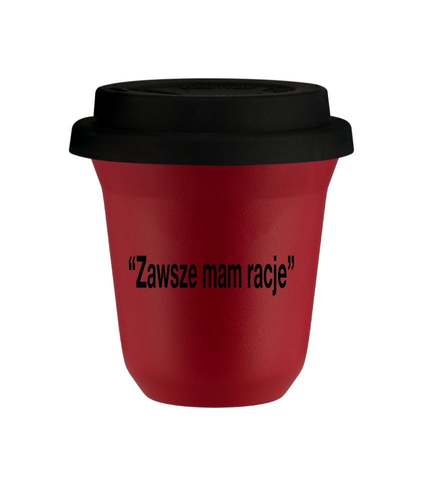Kubek 80 ml CZERWONY, z czarną pokrywką Kubek 80 ml CZERWONY, z czarną pokrywką