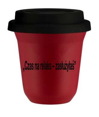 Kubek 80 ml CZERWONY, z czarną pokrywką Kubek 80 ml CZERWONY, z czarną pokrywką