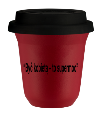 Kubek 240 ml CZERWONY, z czarną pokrywką Kubek 240 ml CZERWONY, z czarną pokrywką