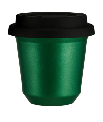 Kubek 80 ml ZIELONY METALIC, z czarną pokrywką Kubek 80 ml ZIELONY METALIC, z czarną pokrywką